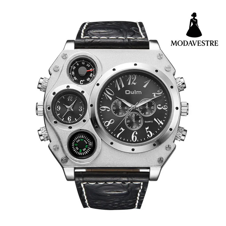 Dual time zone quartz watch for men - MODAVESTRE