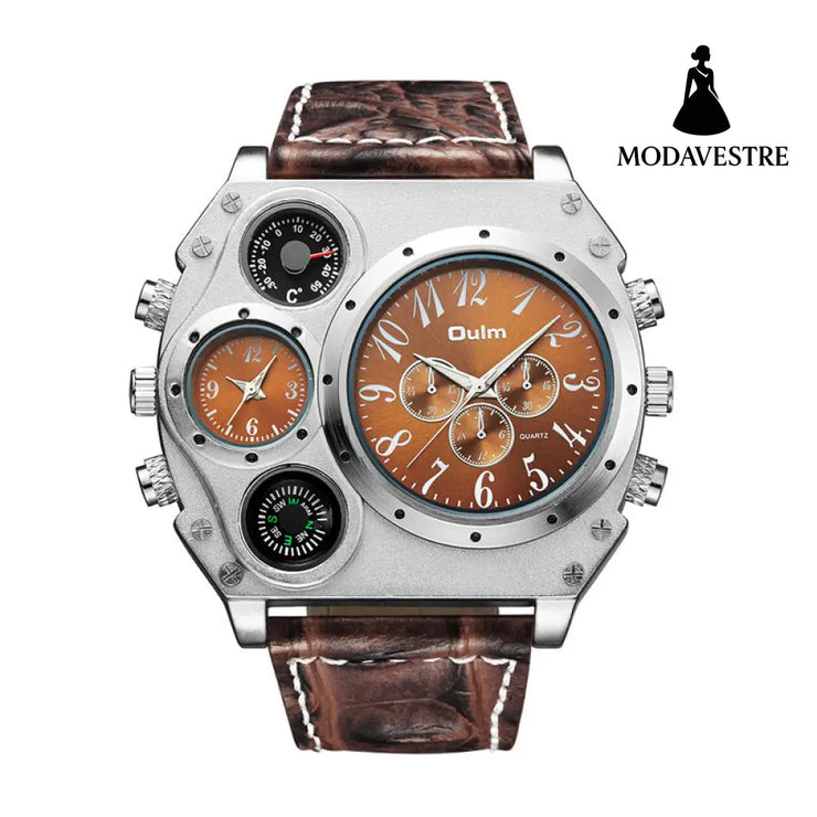 Dual time zone quartz watch for men - MODAVESTRE