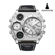 Dual time zone quartz watch for men - MODAVESTRE