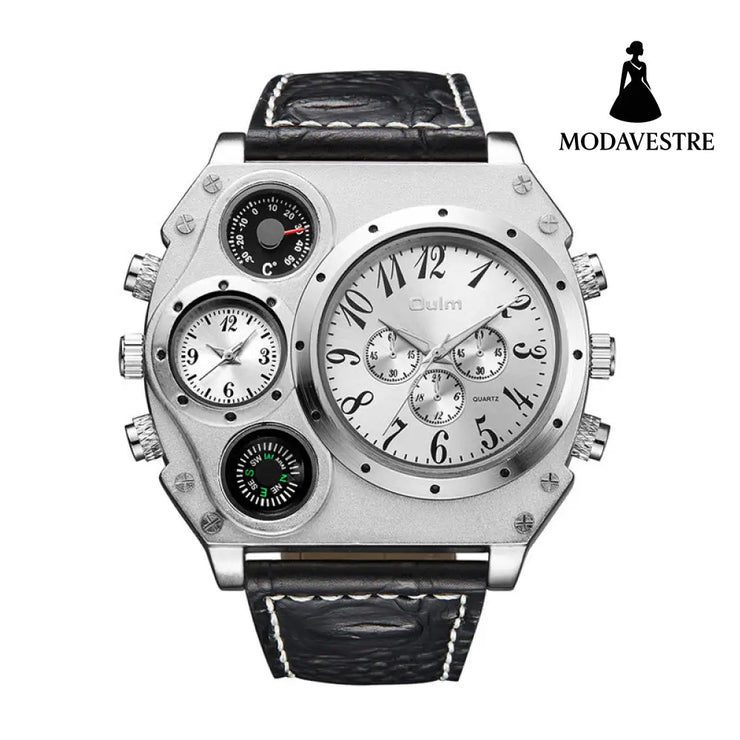 Dual time zone quartz watch for men - MODAVESTRE