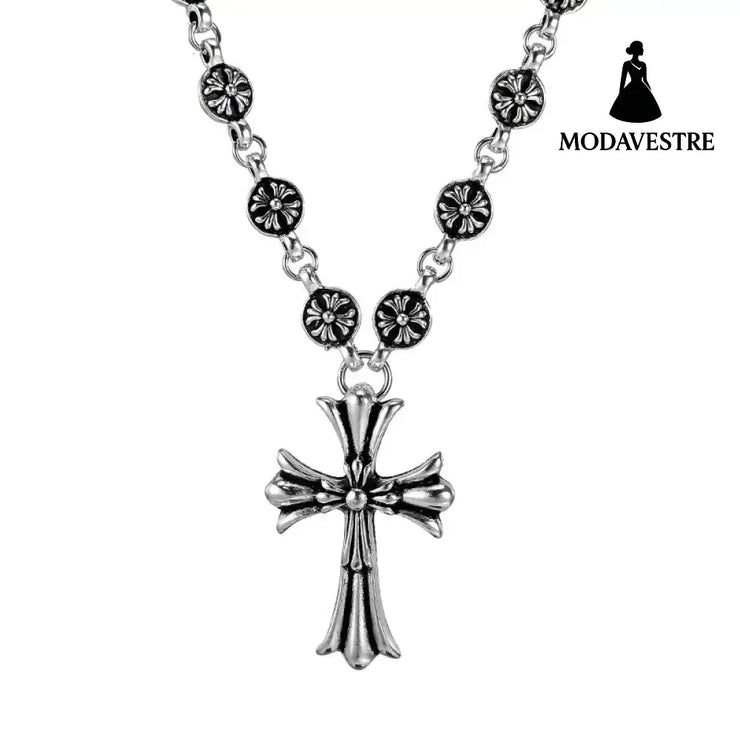 Electroplated Silver Grand Sword Pendant Cross Pendant