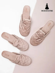 Embroidered Home Shoes Silent Antiskid Four Seasons Women’’s Cotton Slippers