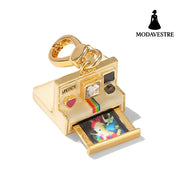 Enamel glazed three-dimensional Polaroid movable camera pendant high-end necklace Pendant
