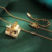 Enamel glazed three-dimensional Polaroid movable camera pendant high-end necklace