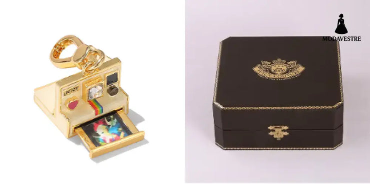 Enamel glazed three-dimensional Polaroid movable camera pendant high-end necklace Pendant + JC box