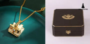 Enamel glazed three-dimensional Polaroid movable camera pendant high-end necklace with necklace +box