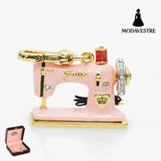 Enamel Three Dimensional Butterfly Knot Pink Sewing Machine Pendant Necklace Pendant [box packaging]