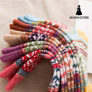 Ethnic style cashmere socks women