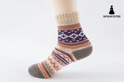 Ethnic style cashmere socks women Khaki