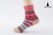 Ethnic style cashmere socks women Watermelon red