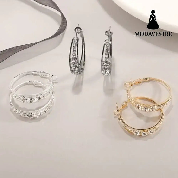 European And American Air Drill Mosaic Women’s Earrings