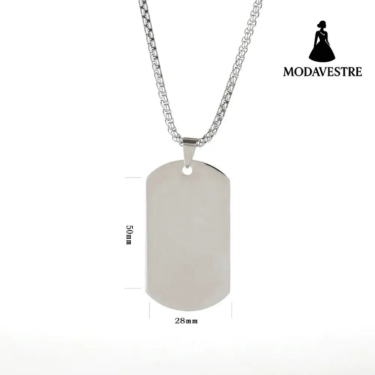European and American high-end stainless steel military brand necklace engraved pendant jewelry