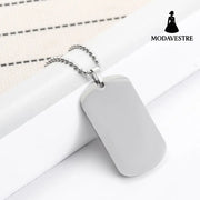 European and American high-end stainless steel military brand necklace engraved pendant jewelry Brushed pendant