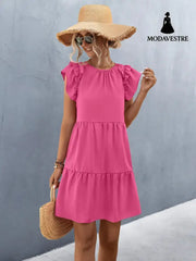 European And American Women’s Clothing Solid Color Dress Women Pink / L