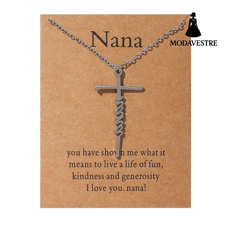 Faith Religious Gift Stainless Steel Cross Collarbone Chain Sweater Chain D0583-1