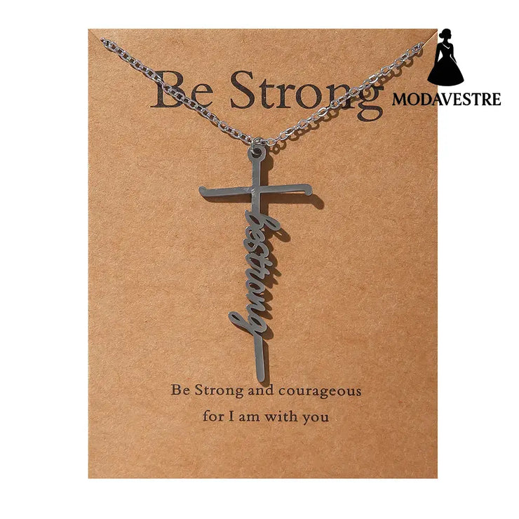 Faith Religious Gift Stainless Steel Cross Collarbone Chain Sweater Chain D0584-1