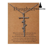Faith Religious Gift Stainless Steel Cross Collarbone Chain Sweater Chain D0585-1