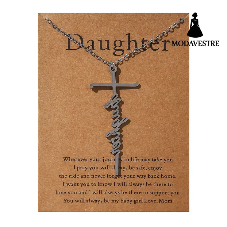 Faith Religious Gift Stainless Steel Cross Collarbone Chain Sweater Chain D0585-1