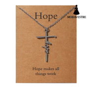 Faith Religious Gift Stainless Steel Cross Collarbone Chain Sweater Chain D0586-1