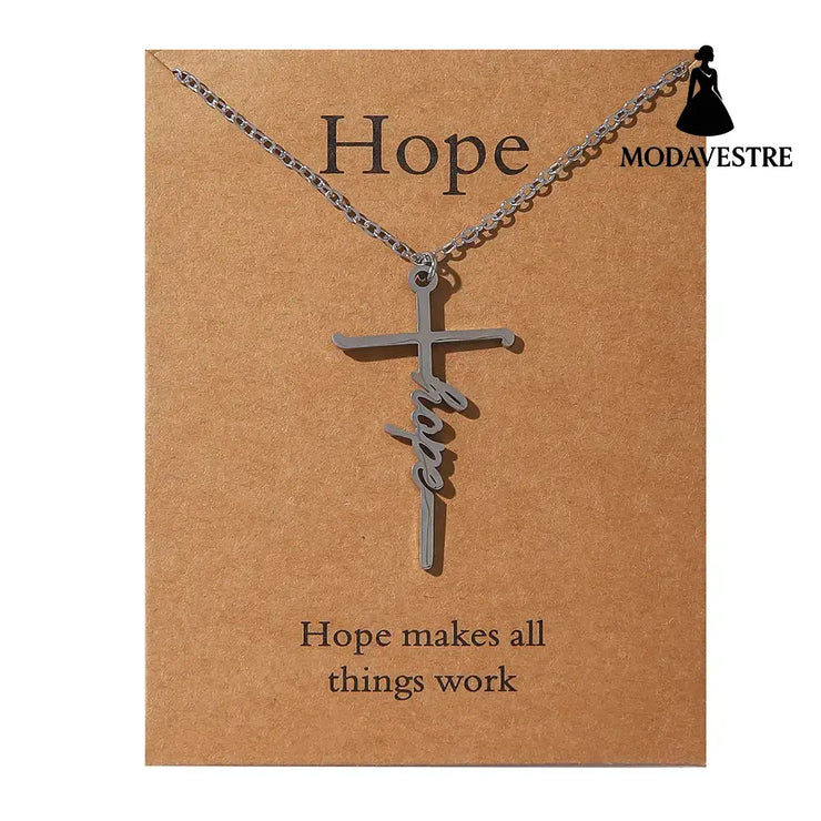 Faith Religious Gift Stainless Steel Cross Collarbone Chain Sweater Chain D0586-1