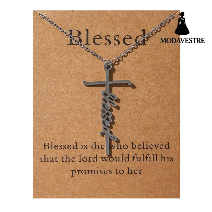 Faith Religious Gift Stainless Steel Cross Collarbone Chain Sweater Chain D0588-1