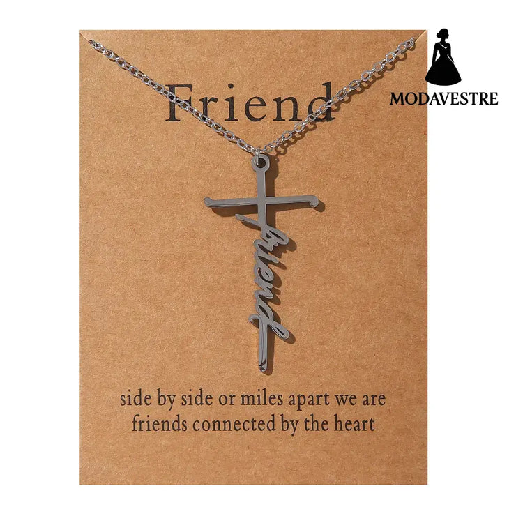 Faith Religious Gift Stainless Steel Cross Collarbone Chain Sweater Chain D0589-1