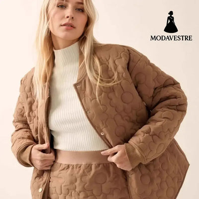 Fashion Flower Silk Line Cotton Jacket Temperament Wild Coat Coat