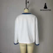 Fashion Fur Denim Color Contrast Short Coat Coat