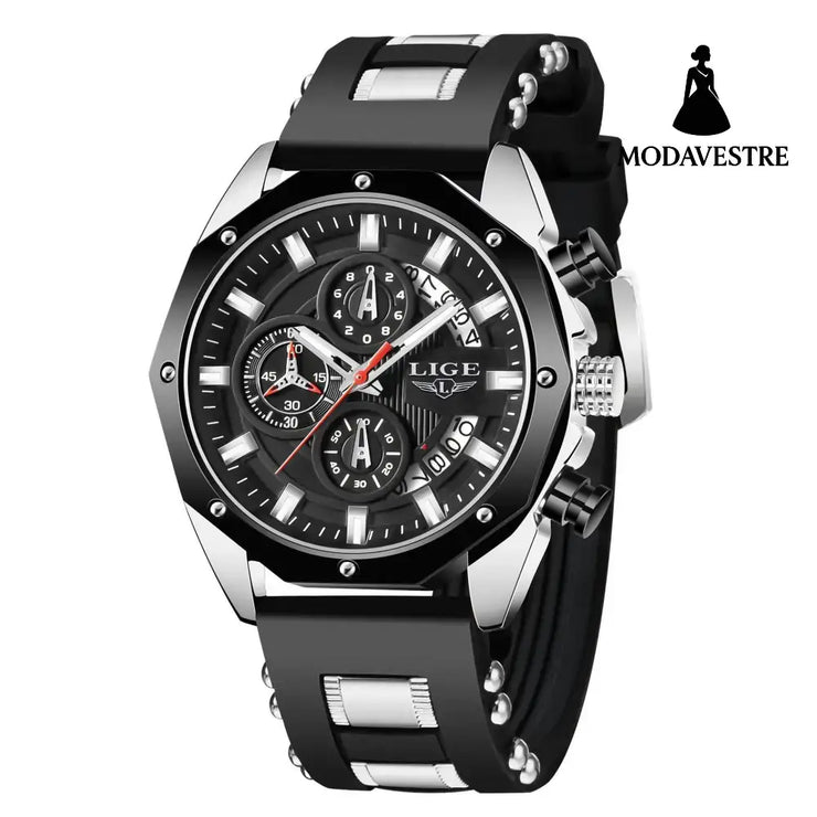 Fashion Mens Watches Top Brand Luxury Silicone Sport Watch Men Quartz Date Clock Waterproof Wristwatch Chronograph