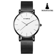 Fashion Quartz Watch Men Women Black Noodles White Noodles S