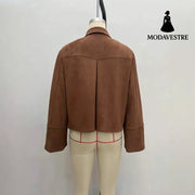 Fashion Slim Suede Women’s Jacket Jacket
