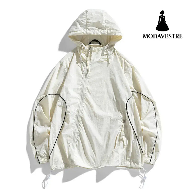 Fashion Summer Ice Silk Sun Protection Clothing Men Beige / 2XL