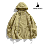 Fashion Summer Ice Silk Sun Protection Clothing Men Dark Khaki / 2XL