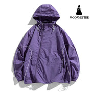 Fashion Summer Ice Silk Sun Protection Clothing Men Purple / 2XL