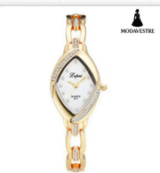 Fashion Women’s Bracelet Watch Diamond Bracelet Watch Women Golden white