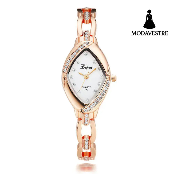 Fashion Women’s Bracelet Watch Diamond Bracelet Watch Women Rose gold white
