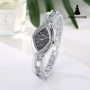 Fashion Women’s Bracelet Watch Diamond Bracelet Watch Women Silver black