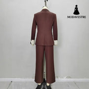 Fashionable Dark Brown Slim-fit Women’s Business Suit Two-piece Suit Suit