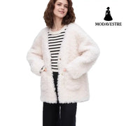 Fashionable Lamb Wool Velvet Padded Thickened Coat Coat