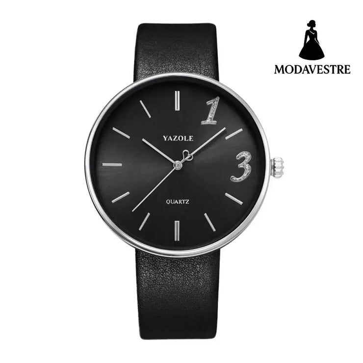 Fashionable Men And Women Couple Watches Trendy Waterproof Black / A