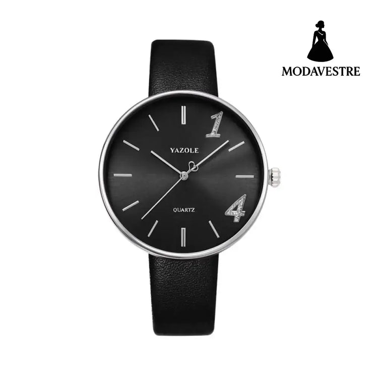Fashionable Men And Women Couple Watches Trendy Waterproof Black / B