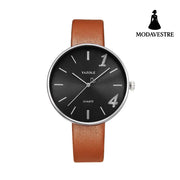 Fashionable Men And Women Couple Watches Trendy Waterproof Black brown / B
