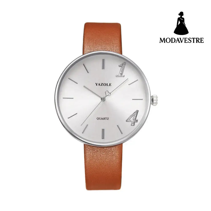 Fashionable Men And Women Couple Watches Trendy Waterproof Brown / B