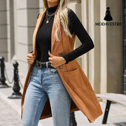 Fashionable Suede Slim-fit Retro Elegant Vest For Women