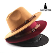 Flat Top Jazz Top Hat Men And Women British Woolen Hat