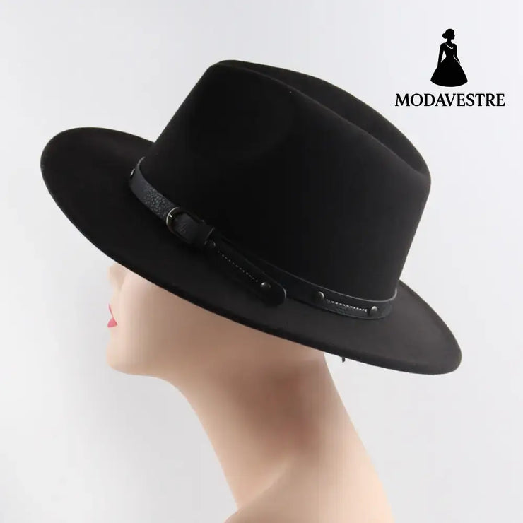 Flat Top Jazz Top Hat Men And Women British Woolen Hat