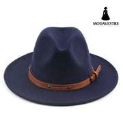 Flat Top Jazz Top Hat Men And Women British Woolen Hat Zhang Qing / M 56to58cm