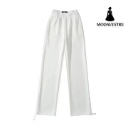 Fleece casual pants White / S