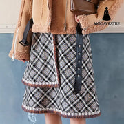 Fringed skirt A-line skirt