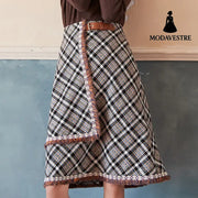 Fringed skirt A-line skirt